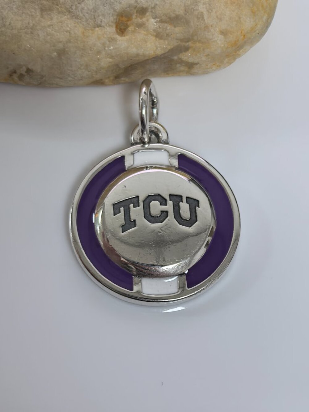 James Avery Enamel Texas Christian University School Spirit Charm, S925 Silver